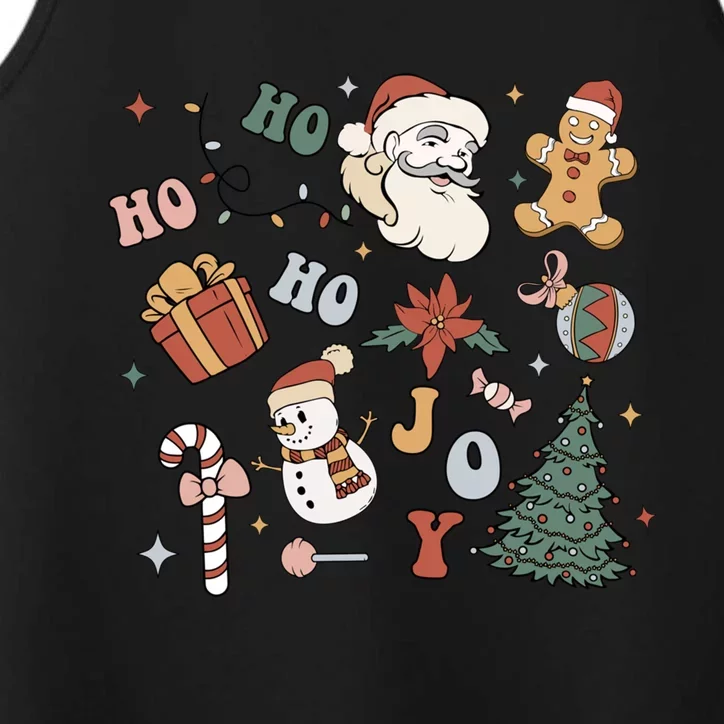 Merry Christmas With Christmas Doodles Family Xmas Matching Gift Performance Tank