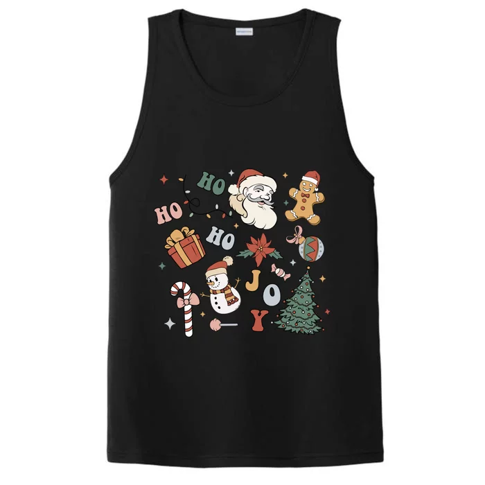 Merry Christmas With Christmas Doodles Family Xmas Matching Gift Performance Tank