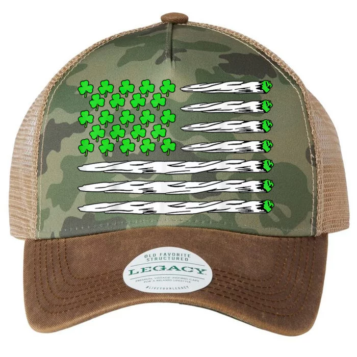 Marijuana Cannabis Weed Usa Flag Shamrock St Patricks Day Legacy Tie Dye Trucker Hat