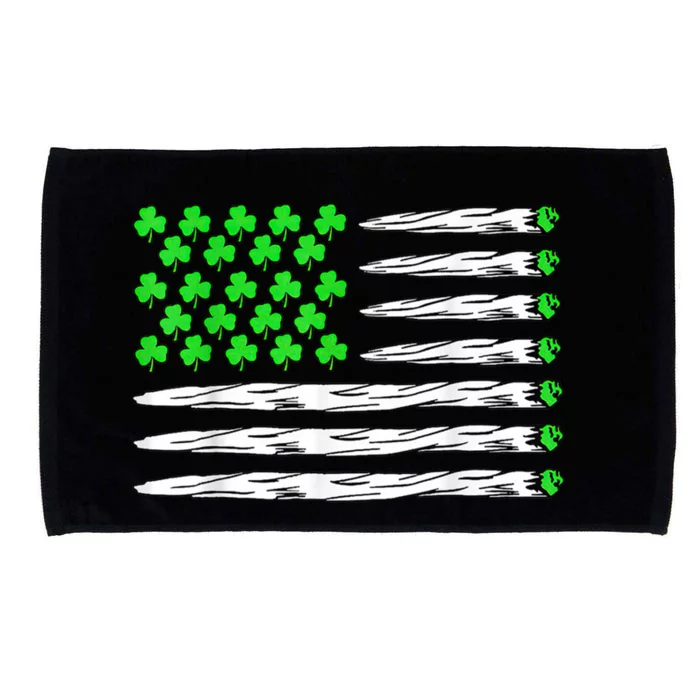 Marijuana Cannabis Weed Usa Flag Shamrock St Patricks Day Microfiber Hand Towel