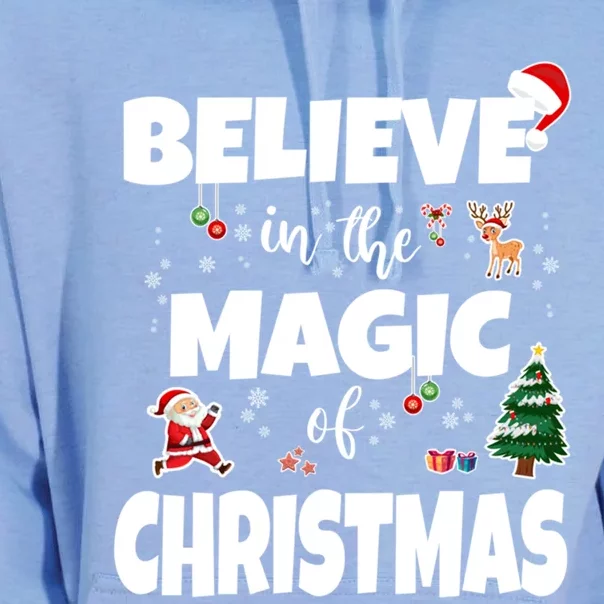 Merry Christmas With Believe In The Magic Of Christmas Meaningful Gift Unisex Surf Hoodie