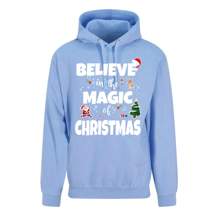 Merry Christmas With Believe In The Magic Of Christmas Meaningful Gift Unisex Surf Hoodie