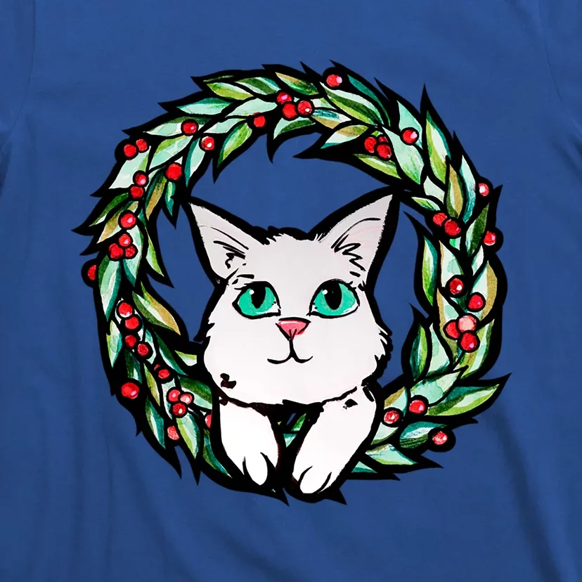 Meowy Catmas White Kitty Christmas Meaningful Gift T-Shirt