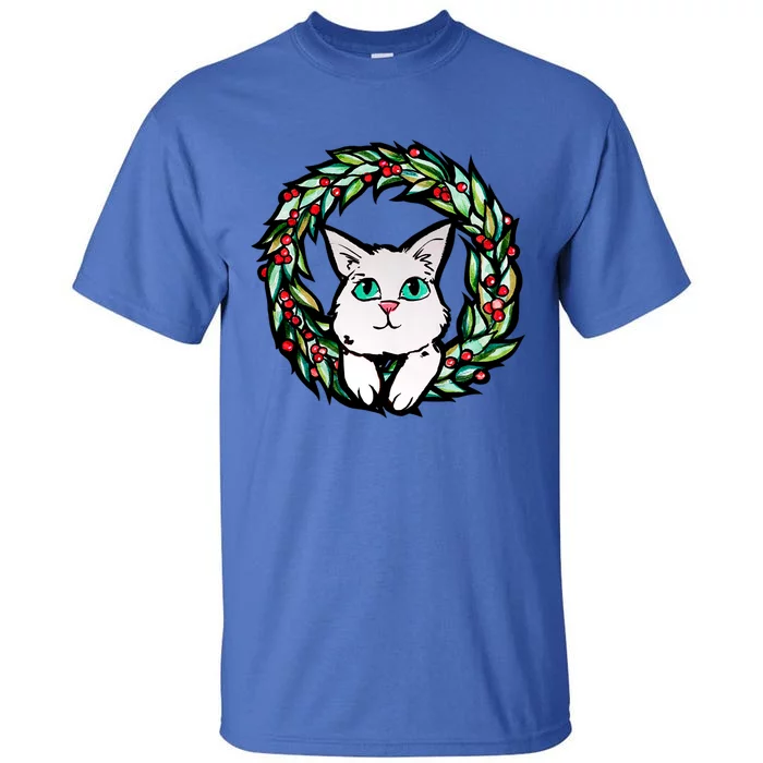 Meowy Catmas White Kitty Christmas Meaningful Gift Tall T-Shirt