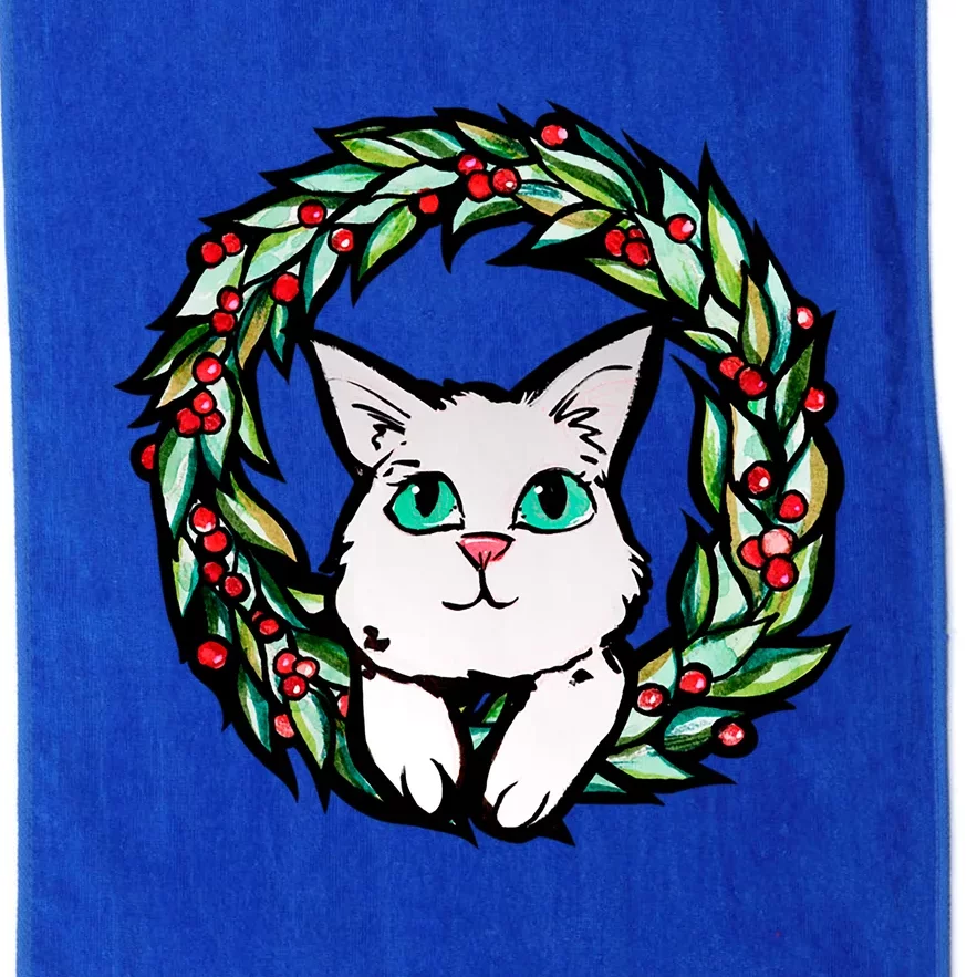 Meowy Catmas White Kitty Christmas Meaningful Gift Platinum Collection Golf Towel