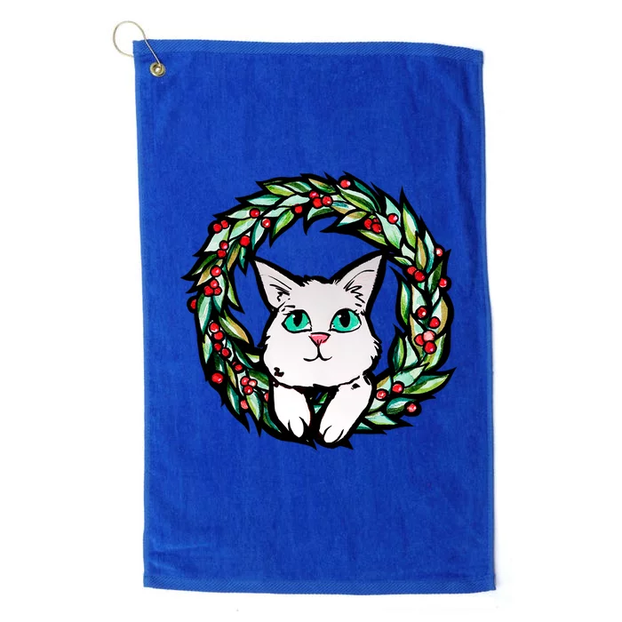 Meowy Catmas White Kitty Christmas Meaningful Gift Platinum Collection Golf Towel