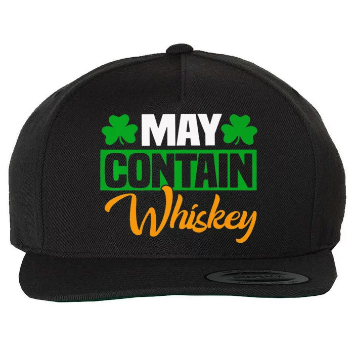 May Contain Whiskey Funny Irish St. Patrick's Day Wool Snapback Cap