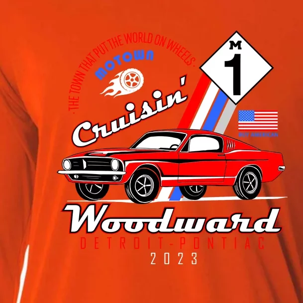 M1 Cruisin Woodward Motown The Town That Put The World On Wheels Cooling Performance Long Sleeve Crew