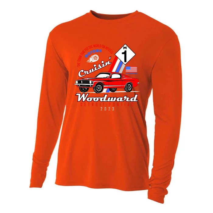 M1 Cruisin Woodward Motown The Town That Put The World On Wheels Cooling Performance Long Sleeve Crew