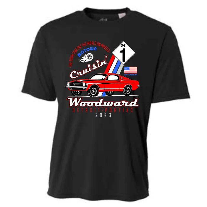 M1 Cruisin Woodward Motown The Town That Put The World On Wheels Cooling Performance Crew T-Shirt