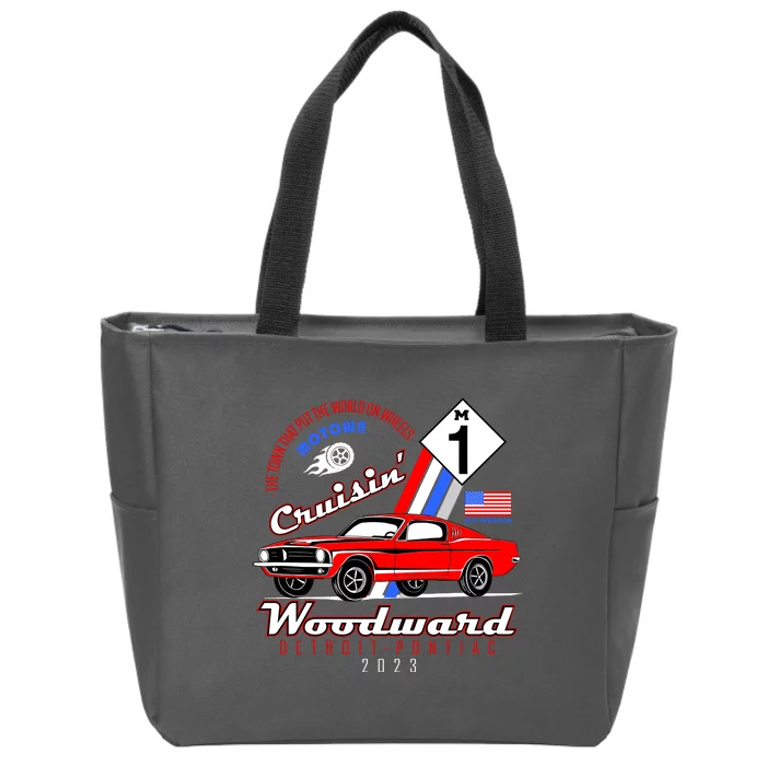 M1 Cruisin Woodward Motown The Town That Put The World On Wheels Zip Tote Bag