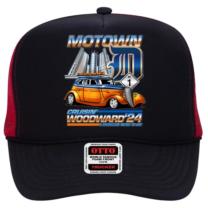 Motown Cruisin Woodward 2024 High Crown Mesh Trucker Hat