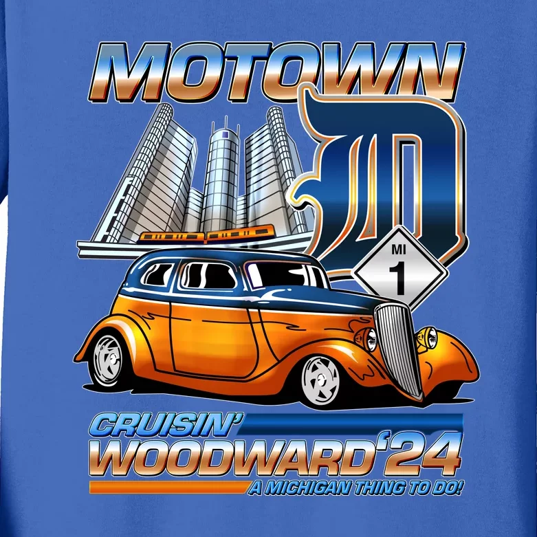 Motown Cruisin Woodward 2024 Kids Long Sleeve Shirt