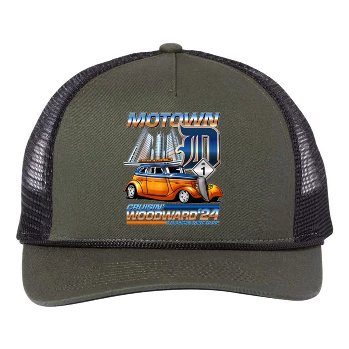 Motown Cruisin Woodward 2024 Retro Rope Trucker Hat Cap