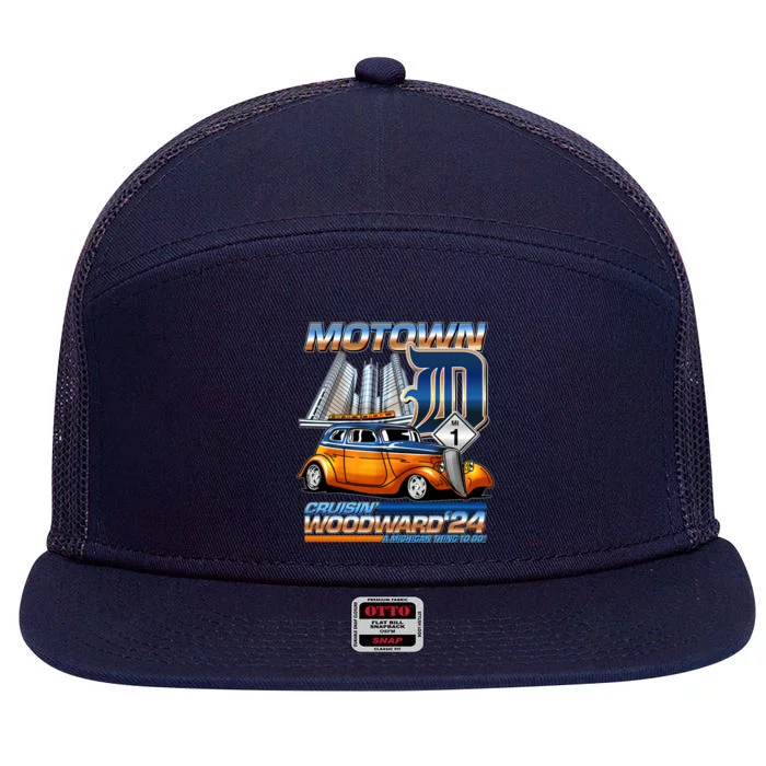 Motown Cruisin Woodward 2024 7 Panel Mesh Trucker Snapback Hat