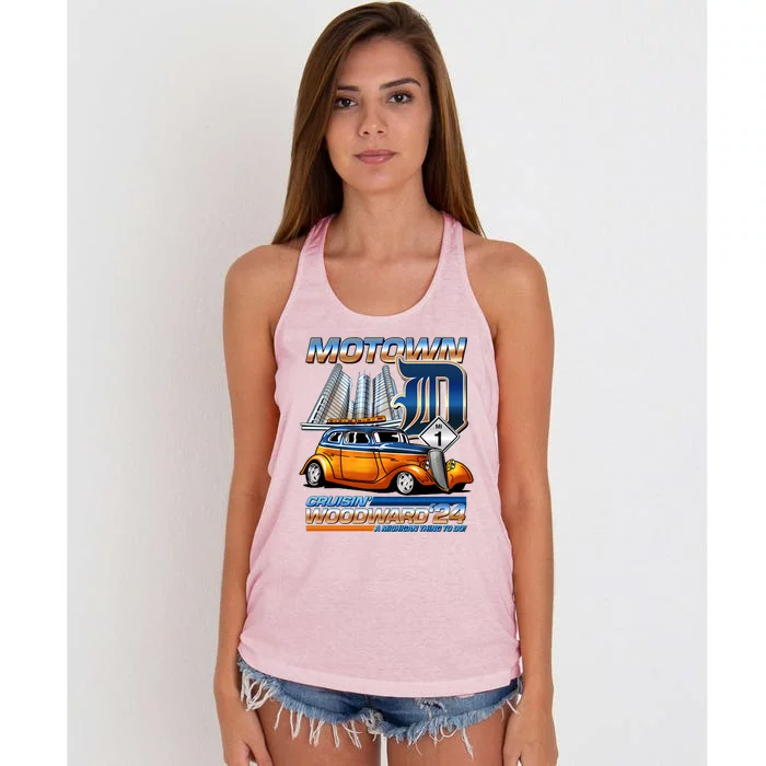 Motown Cruisin Woodward 2024 Women's Knotted Racerback Tank