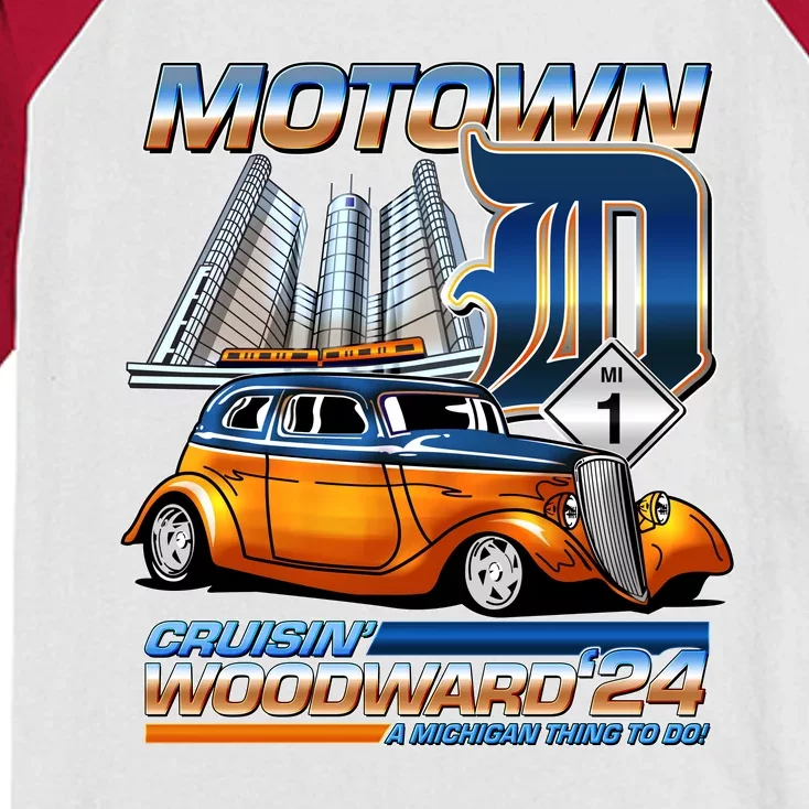 Motown Cruisin Woodward 2024 Kids Colorblock Raglan Jersey