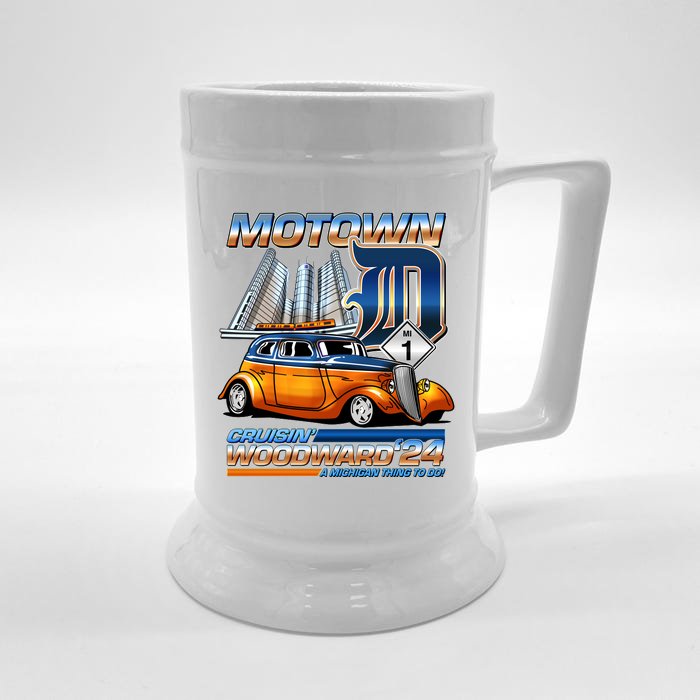 Motown Cruisin Woodward 2024 Front & Back Beer Stein