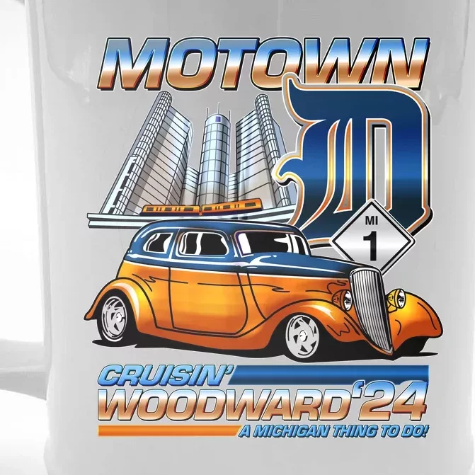 Motown Cruisin Woodward 2024 Front & Back Beer Stein