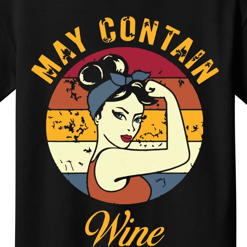 May Contain Wine Shirts Funny Wine Tasting Red Wine Lover Kids T-Shirt