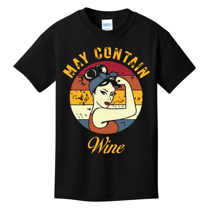 May Contain Wine Shirts Funny Wine Tasting Red Wine Lover Kids T-Shirt