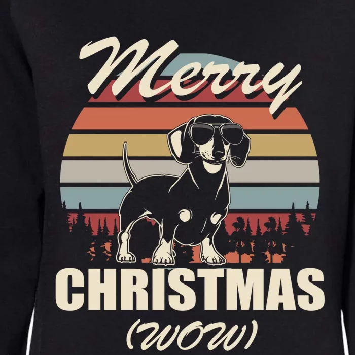 Merry Christmas Wow Dachshund Funny Christmas Gift Great Gift Womens California Wash Sweatshirt