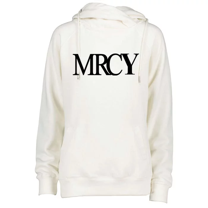 Mercy Christian Worship Words Of Faith Womens Funnel Neck Pullover Hood