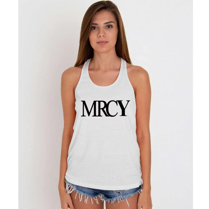 Mercy Christian Worship Words Of Faith Women's Knotted Racerback Tank