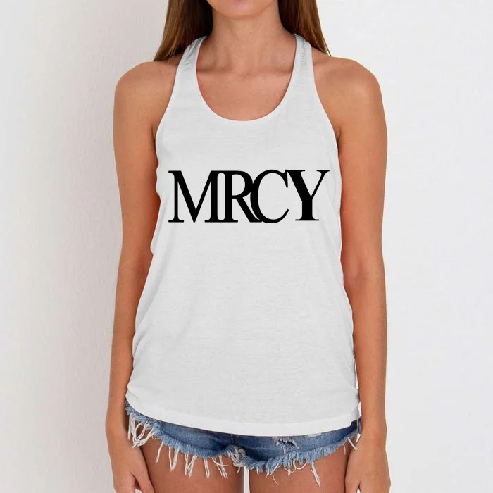 Mercy Christian Worship Words Of Faith Women's Knotted Racerback Tank