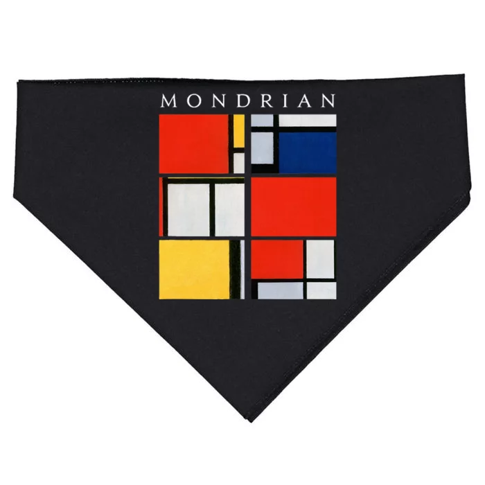 Mondrian Composition With Red Yellow Blue & Black (1921) USA-Made Doggie Bandana