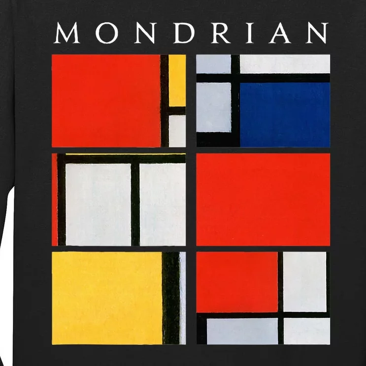 Mondrian Composition With Red Yellow Blue & Black (1921) Tall Long Sleeve T-Shirt