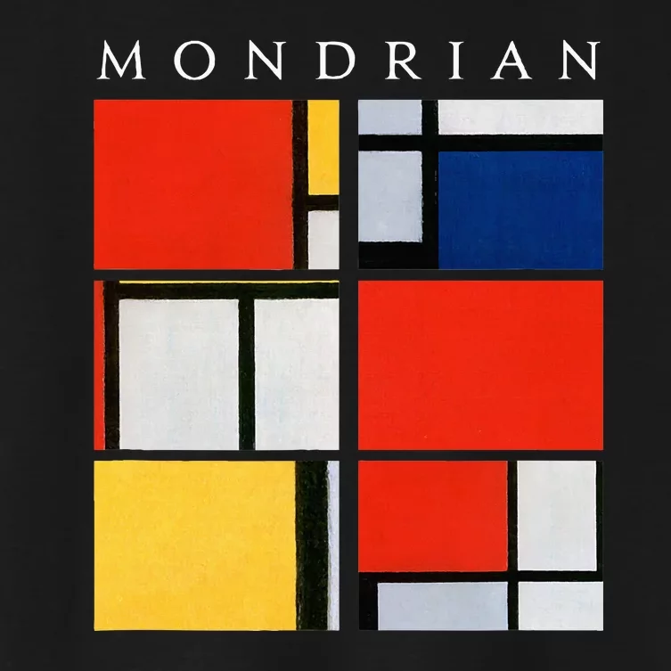 Mondrian Composition With Red Yellow Blue & Black (1921) Women's Crop Top Tee