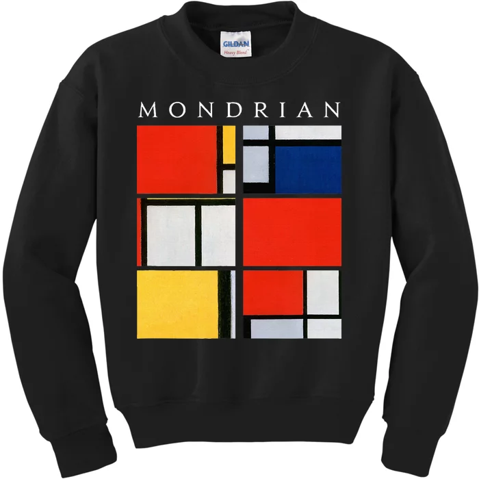 Mondrian Composition With Red Yellow Blue & Black (1921) Kids Sweatshirt