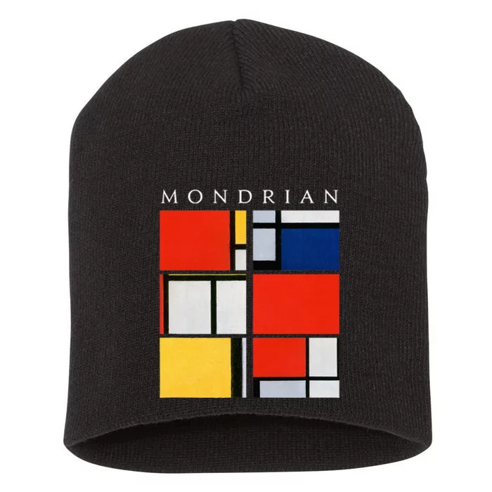 Mondrian Composition With Red Yellow Blue & Black (1921) Short Acrylic Beanie