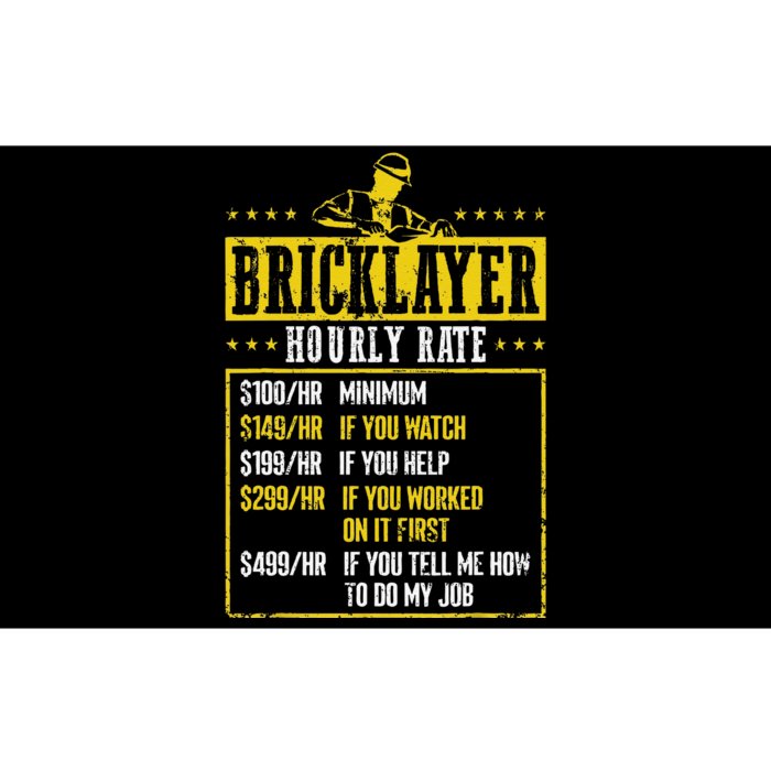 Masonry Construction Worker Funny Bricklayer Hourly Rate Bumper Sticker