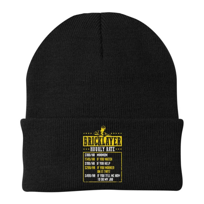 Masonry Construction Worker Funny Bricklayer Hourly Rate Knit Cap Winter Beanie