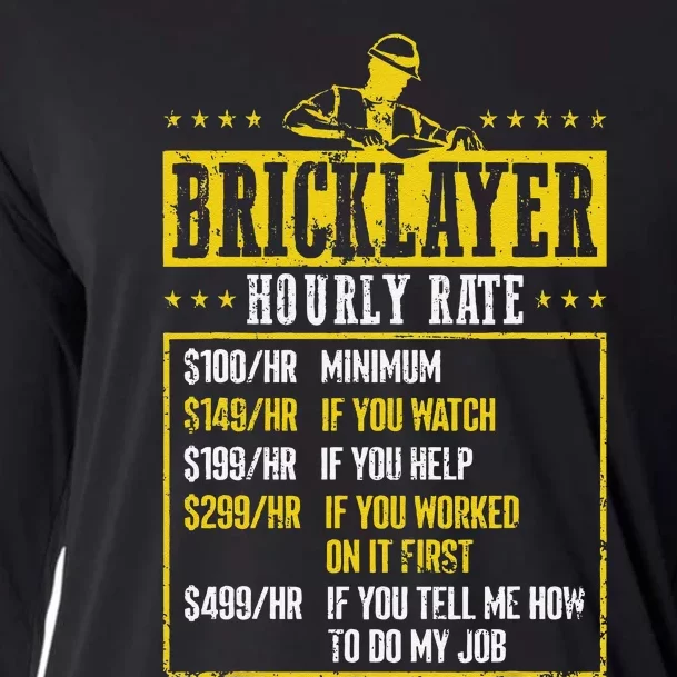 Masonry Construction Worker Funny Bricklayer Hourly Rate Cooling Performance Long Sleeve Crew