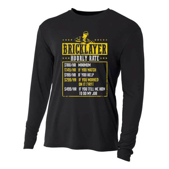 Masonry Construction Worker Funny Bricklayer Hourly Rate Cooling Performance Long Sleeve Crew