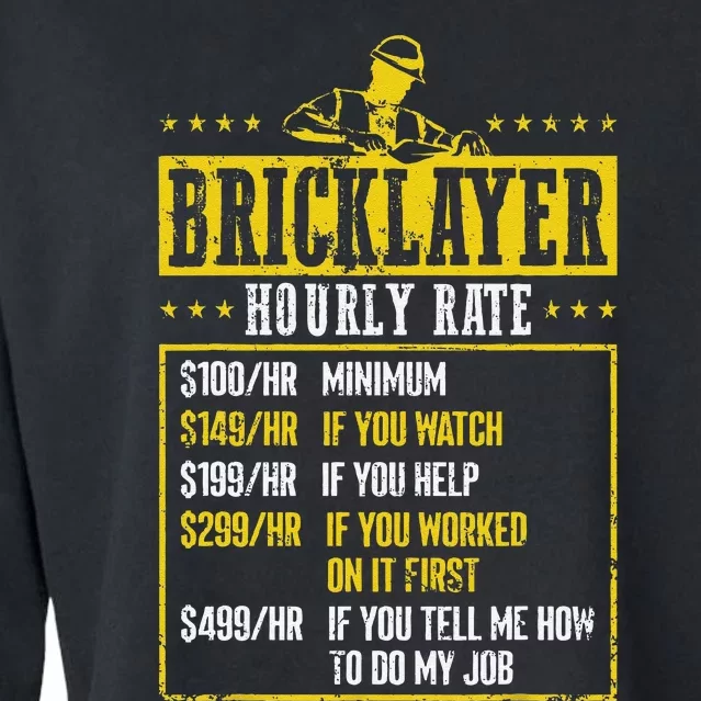 Masonry Construction Worker Funny Bricklayer Hourly Rate Cropped Pullover Crew