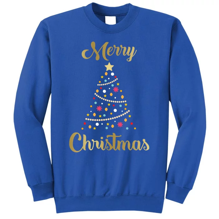 Merry Christmas With Xmas Tree And Lights For Holiday Season Gift Sweatshirt