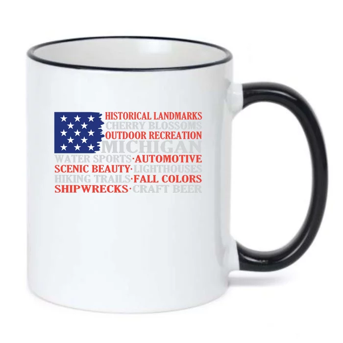 Michigan Characteristic Words Black Color Changing Mug