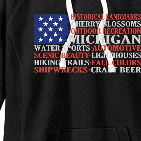 Michigan Characteristic Words Women's Fleece Hoodie