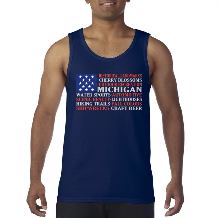 Michigan Characteristic Words Tank Top