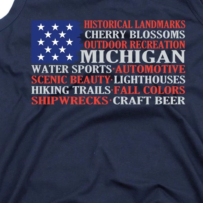 Michigan Characteristic Words Tank Top