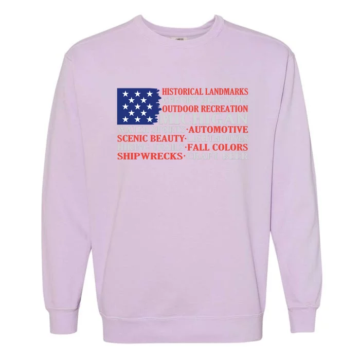 Michigan Characteristic Words Garment-Dyed Sweatshirt