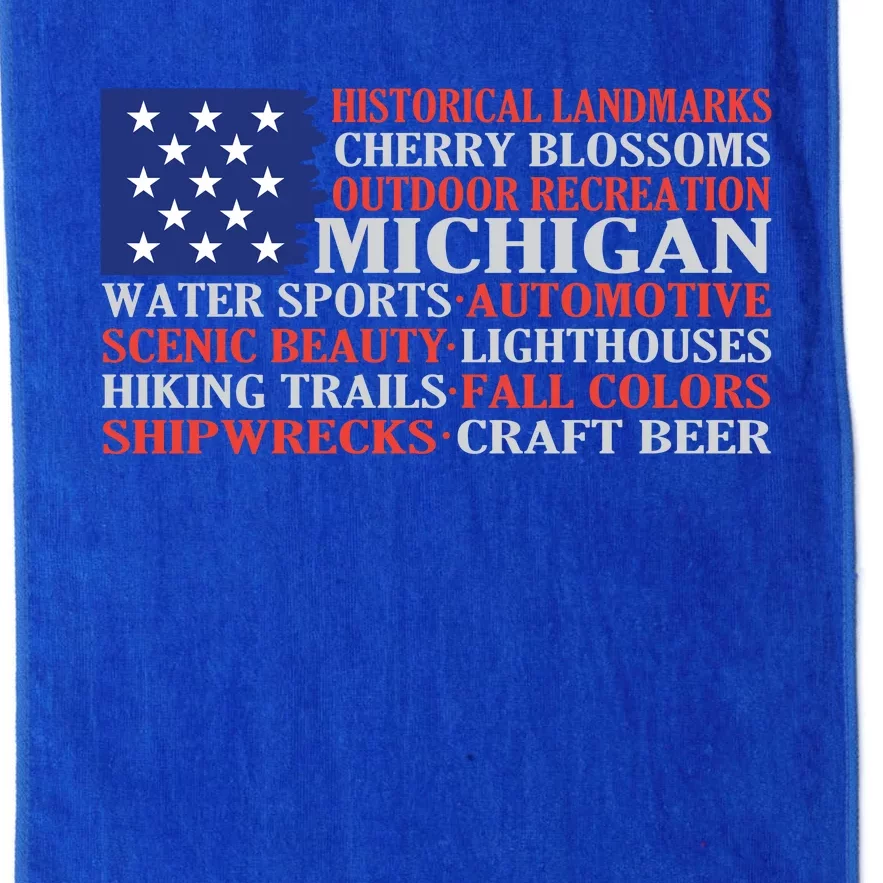 Michigan Characteristic Words Platinum Collection Golf Towel