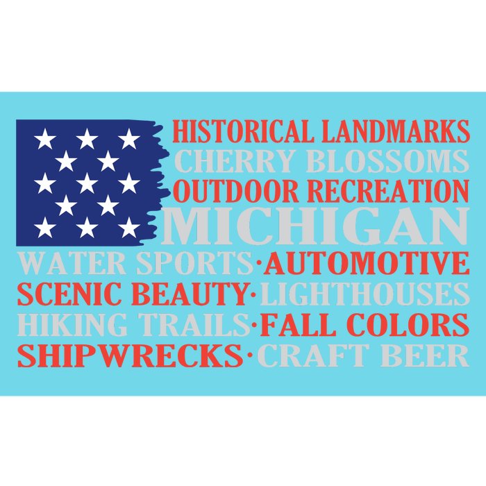 Michigan Characteristic Words Bumper Sticker