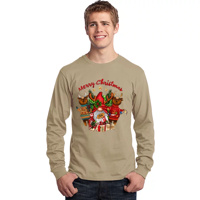 Merry Christmas With Deers And Gnomes Matching Family Gifts Long Sleeve Shirt