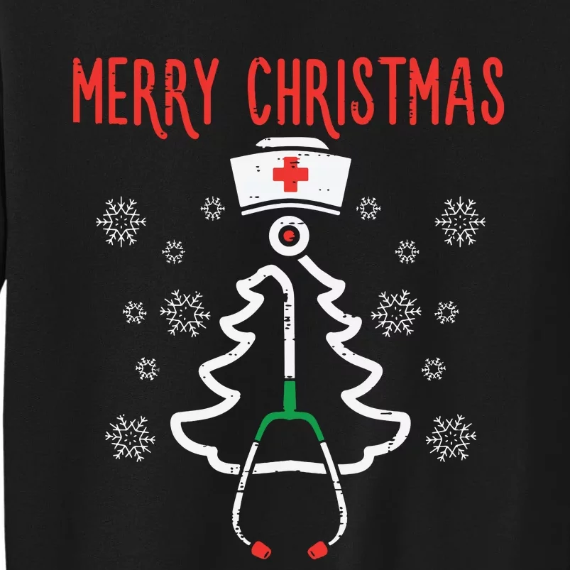 Merry Christmas Xmas Stethoscope Nurse Christmas Scrub Women Sweatshirt