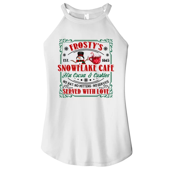 Merry Christmas Xmas Vibes Snowman FrostyS Snowflake Cafe Women’s Perfect Tri Rocker Tank